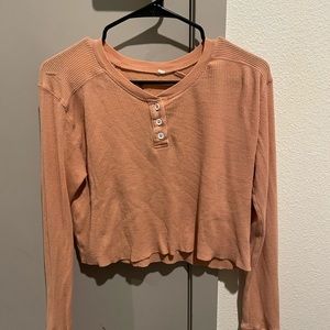 Peach cropped long sleeve